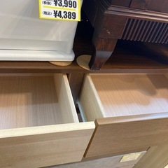 3/18🌸値下げしました！⭐️人気⭐️関家具 3段ローチェスト ナチュラル モダンデザイン スライドレール No.1771 KEの画像