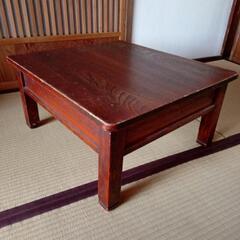 欅製小机　幅約６１cm　奥行約５５cm　高さ約３０cm　引出し付きの画像