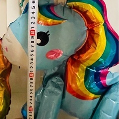 🆓無料🆓🦄エアー飾り置物　BIG約５０cm! ユニコーン🦄　　美品　ストローで膨らませるタイプの画像