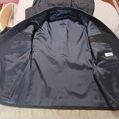 GEAR WOOL メンズ　ビジネス2パンツ　合物スーツ　美品　紺色　ストライプの画像