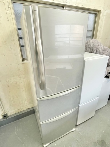 TOSHIBA 東芝 3ドア ノンフロン冷凍冷蔵庫 GR-38ND シルバー 375L 2008年製 中古品