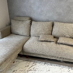 3人がけL字ソファー（グレー）