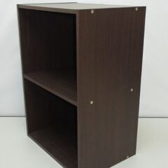 stp-3008　カラーボックス　2段　ダークブラウン　高さ59.5cm　収納家具　オープン　収納棚　本棚　収納　小物収納　ラック　オープンラック　オープンシェルフ　テレビ台　収納ボックス　収納ケース　本棚　チェスト　二段　シェルフの画像
