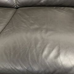 NITORI/ニトリ カウチソファ ロゾ4 本革(牛革) ダークブラウン L字 左カウチ クッション×2 中古家具 店頭引取歓迎 R9079の画像
