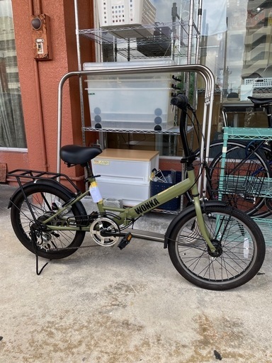 自転車【WONKA】折りたたみ自転車 シティサイクル 20インチ 6段ギア 
