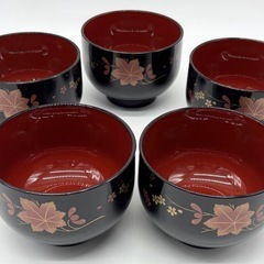 未使用◆お椀◆５客セット◆もみじ柄