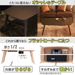 【無料】こたつテーブル【スリム1人用？】
