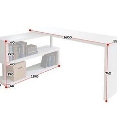 デスク+本棚の画像