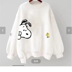 スヌーピー柄　トレーナー　白の画像