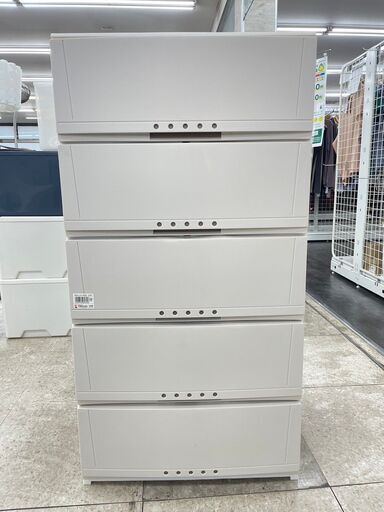 ★ジモティ割あり★  プラスチックチェスト 白 H104×D41×W53.5 クリーニング済み TJ10545