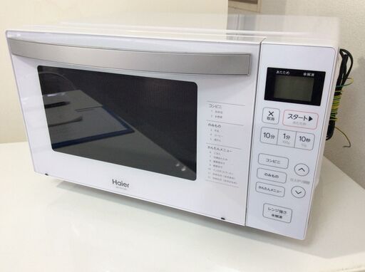 (1/24受渡済)JT10034【Haier/ハイアール 電子レンジ】美品 2021年製 JM-FH18H 家電 キッチン フラットテーブル 縦開き