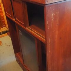 欅、茶箪笥、レトロ、剥く材、アンティーク、92x42x166，2段重ねの画像