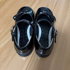 黒 リボン付き フォーマルシューズ　20サイズの画像