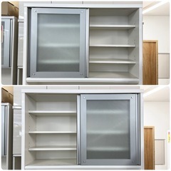 【美品‼️】定価21万♪ 高級 松田家具 100cm幅キッチンボード 食器棚 収納家具 鏡面仕上げホワイト♪