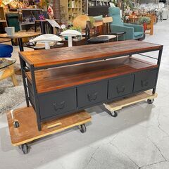 ☆TVボード☆ローボード AVボード ウッド+スチール W120cm