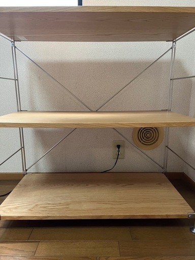 【無印良品】ステンレスユニットシェルフ オーク材棚セット ワイド 小