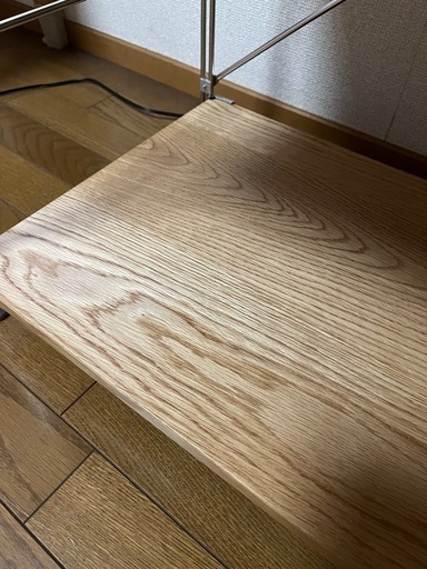 【無印良品】ステンレスユニットシェルフ オーク材棚セット ワイド 小