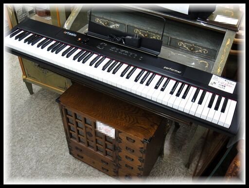 Artesia アルテシア Performer パフォーマー デジタルピアノ 88鍵盤  初心者向キーボード ブラック  MIDI対応 AC100V電源＆単一乾電池6本駆動(別売) ペダル無し W1270×D270×H80mm 72