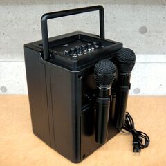 業務用 SANWA サンワ ワイヤレスマイク付 拡声器スピーカー 400-SP066 マイク2本＋40Wアンプ内蔵 PAシステム キャリングケース付　　72の画像
