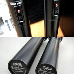業務用 SANWA サンワ ワイヤレスマイク付 拡声器スピーカー 400-SP066 マイク2本＋40Wアンプ内蔵 PAシステム キャリングケース付　　72の画像