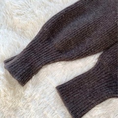 アイレネ　変形ニット　肩出し　ブラウン　36の画像