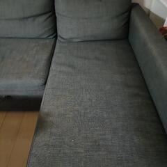 イケアソファベッド　グレー　大型　Ｌ型の画像