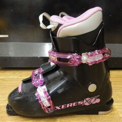 25.0cm ジュニア スキーブーツ XERSE XJ 黒×ピンク 2バックル アウトソール280㎜ 西岡店の画像