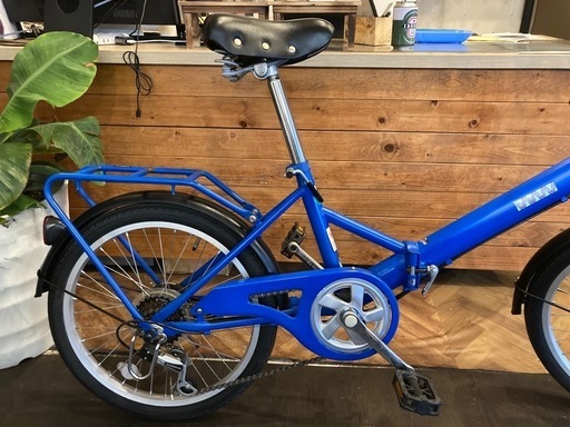【チェーン新品！】6段変速　20インチ折りたたみ自転車　ブルー