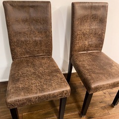 ダイニングチェア2脚セット　レザー風　の画像