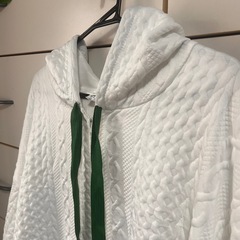 メンズ 人気 ゆったり長袖 メンズパーカー ジップパーカー ホワイト 2XL 長袖パーカーの画像
