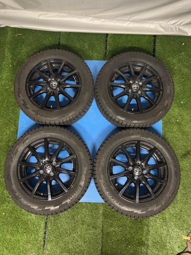 中古スタッドレスタイヤ＆アルミホイールセット 4本 ピレリ アイスゼロ 185/60R15 5.5J インセット50 4穴 PCD100 約8分山