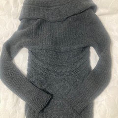 ZARA ザラ　チャコールグレー ケーブルニット長袖 カーディガン:ニットカーディガン:サイズS/Pの画像