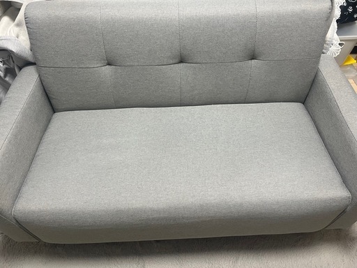 2人掛けソファ　グレー　中古品