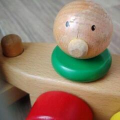 【終了】【お譲りします】MIKIHOUSE ミキハウス 木製トレイン ベビー プルトーイの画像