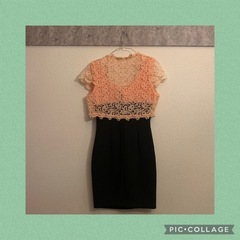 【中古品】ソブレ 花柄 レース ドレス ピンク Mの画像