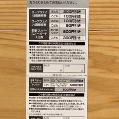 ピラタス蓼科スノーリゾート　割引券２枚の画像