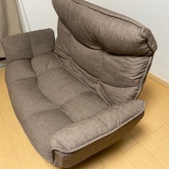 リクライニングブラウンソファ 二人掛け　の画像