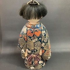 日本人形　木目込み人形　童人形　雛人形　日本人形 花柄着物 黒髪　2セットの画像