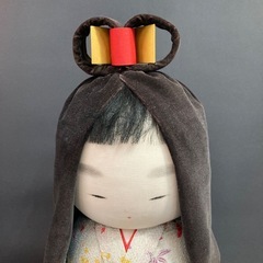 日本人形　木目込み人形　童人形　雛人形　日本人形 花柄着物 黒髪　2セットの画像