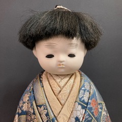 日本人形　木目込み人形　童人形　雛人形　日本人形 花柄着物 黒髪　2セットの画像
