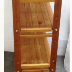 木製　収納ラック　3段　マルチラック　オープンシェルフ　本棚　飾り棚　キッチンラック　サイドボード　ウッドラック　収納家具の画像