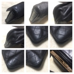 正規品 ヴィンテージ シャネル ラムスキンマトラッセ ブリーフケース ブラックの画像