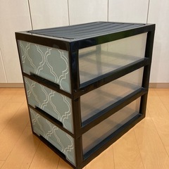 収納ケース　3段　モロッカン柄
