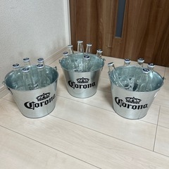 コロナビール　バケツと空瓶
