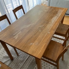 無印良品　ダイニングテーブルセット　オーク材
