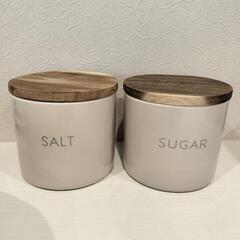 磁器キャニスター 350ml　デコホーム ニトリ　2個セットの画像