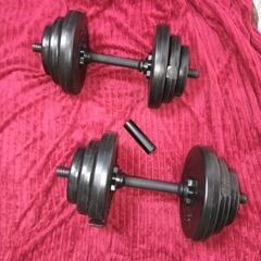 ダンベル、バーベルにもなるセットです。の画像