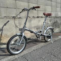 【新品】折りたたみ自転車　シルバー　16インチ