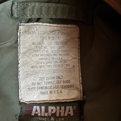 値下げしました　
ALPHA N3-B 旧タグ　3本線　made in USAの画像