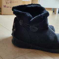 ムートンブーツ黒24.0の画像